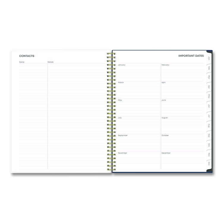 Ashlyn Weekly/Monthly Planner, Floral Artwork, 11 x 8.5, Navy/Multicolor Cover, 12-Month (Jan to Dec): 2026
