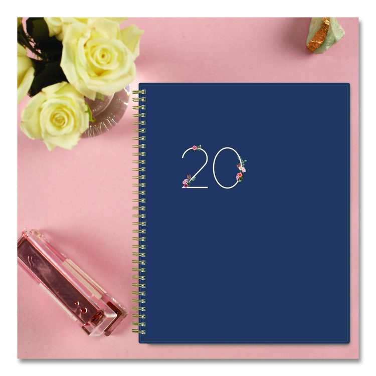Ashlyn Weekly/Monthly Planner, Floral Artwork, 11 x 8.5, Navy/Multicolor Cover, 12-Month (Jan to Dec): 2026
