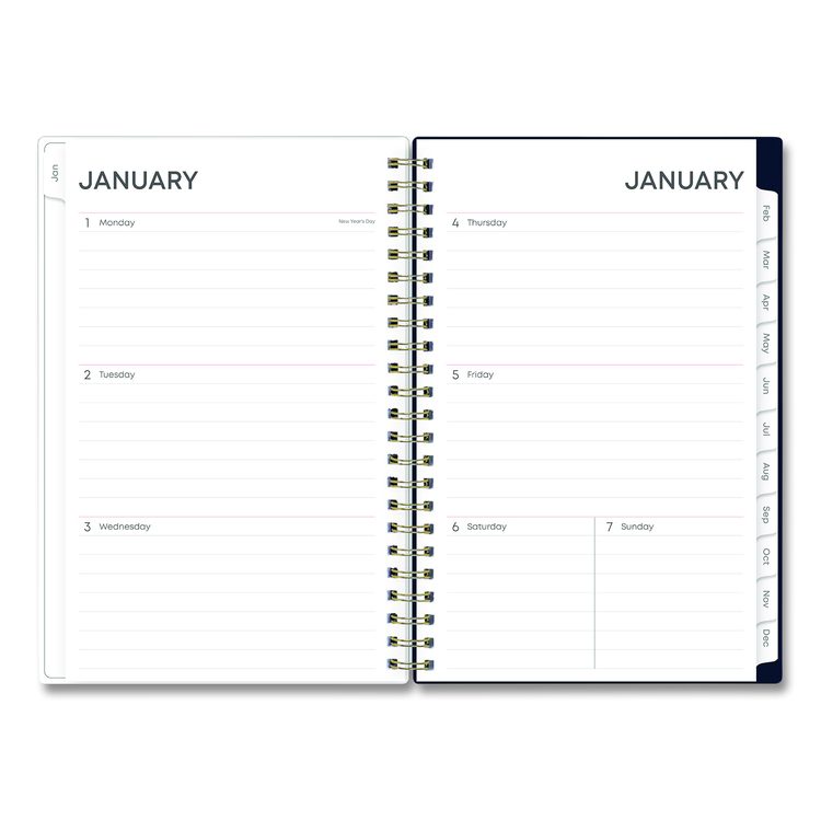 Ashlyn Weekly/Monthly Planner, Floral Artwork, 8 x 5, Navy/Multicolor Cover, 12-Month (Jan to Dec): 2026