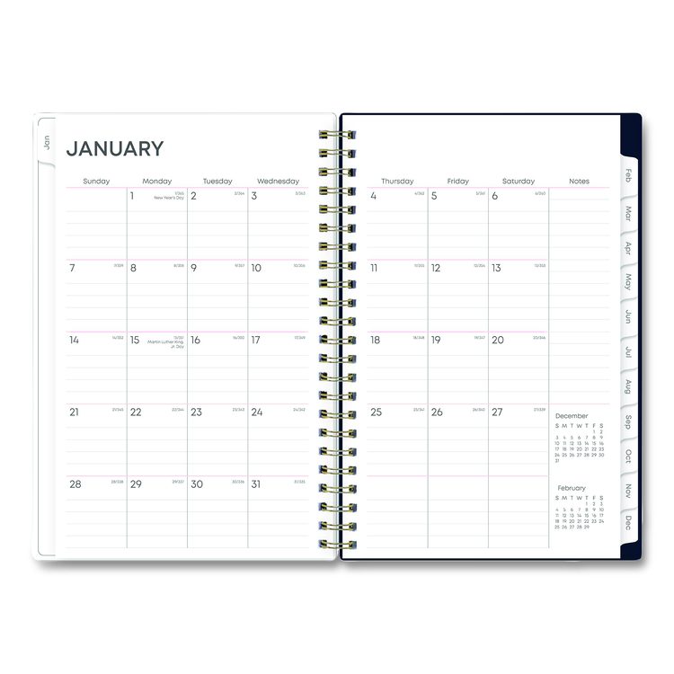 Ashlyn Weekly/Monthly Planner, Floral Artwork, 8 x 5, Navy/Multicolor Cover, 12-Month (Jan to Dec): 2026