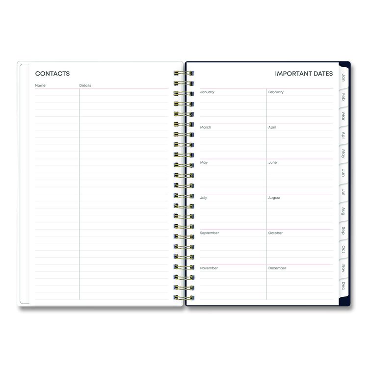 Ashlyn Weekly/Monthly Planner, Floral Artwork, 8 x 5, Navy/Multicolor Cover, 12-Month (Jan to Dec): 2026