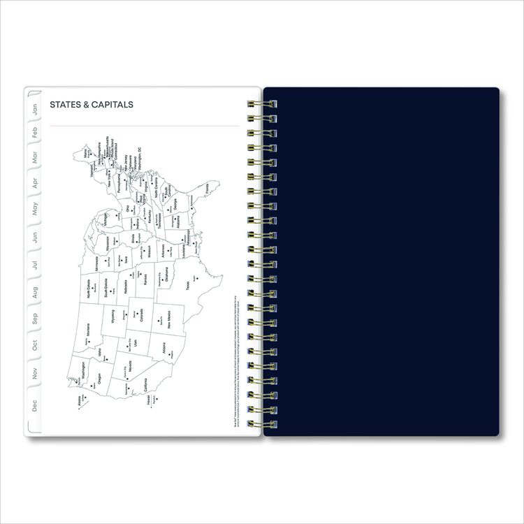 Ashlyn Weekly/Monthly Planner, Floral Artwork, 8 x 5, Navy/Multicolor Cover, 12-Month (Jan to Dec): 2026