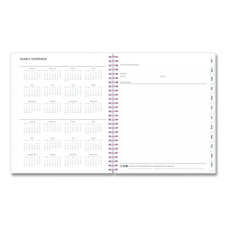 Joselyn Monthly Wirebound Planner, Floral Artwork, 10 x 8, Pink/Peach/Black Cover, 12-Month (Jan to Dec): 2026