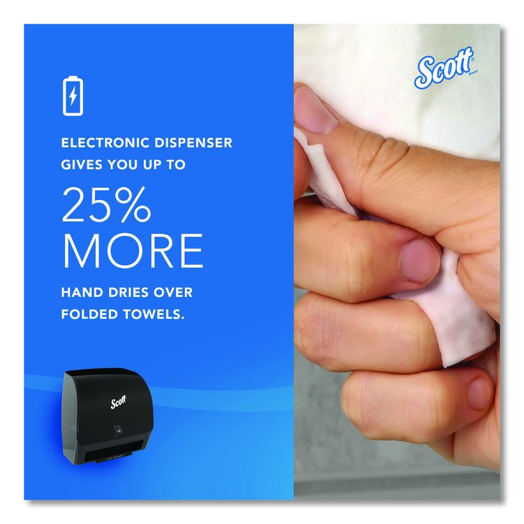 Slimroll Electronic Towel Dispenser, 12.35 x 7.25 x 11.8, Black