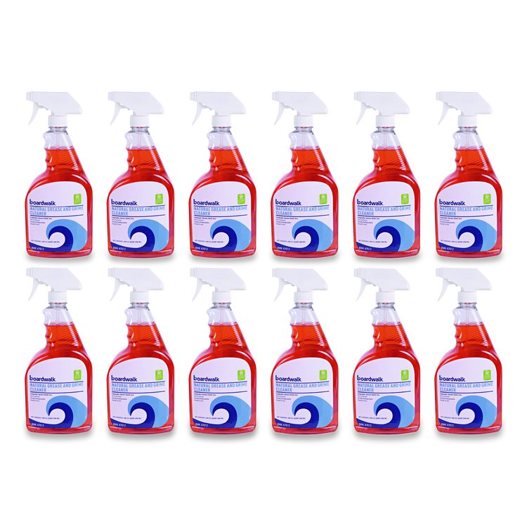 Natural Grease and Grime Cleaner, 32 oz Spray Bottle, 12/Carton