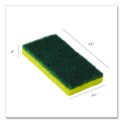 Resort Cut Scrub Sponge, Medium Duty, 6.25" x 3.18", Green/Yellow, 40/Carton