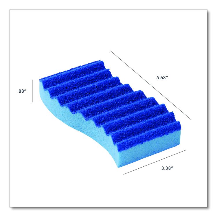 Scrubex Scrub Sponge, 5.63" x 3.38", 0.88" Thick, Blue, 40/Carton