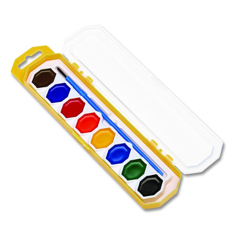 Washable Watercolors, 8 Assorted Colors, Palette Tray