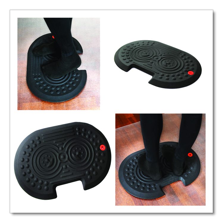 AFS-TEX 2000X Anti-Fatigue Mat, Oval, Black Anti-Slip Surface, 16" x 24"