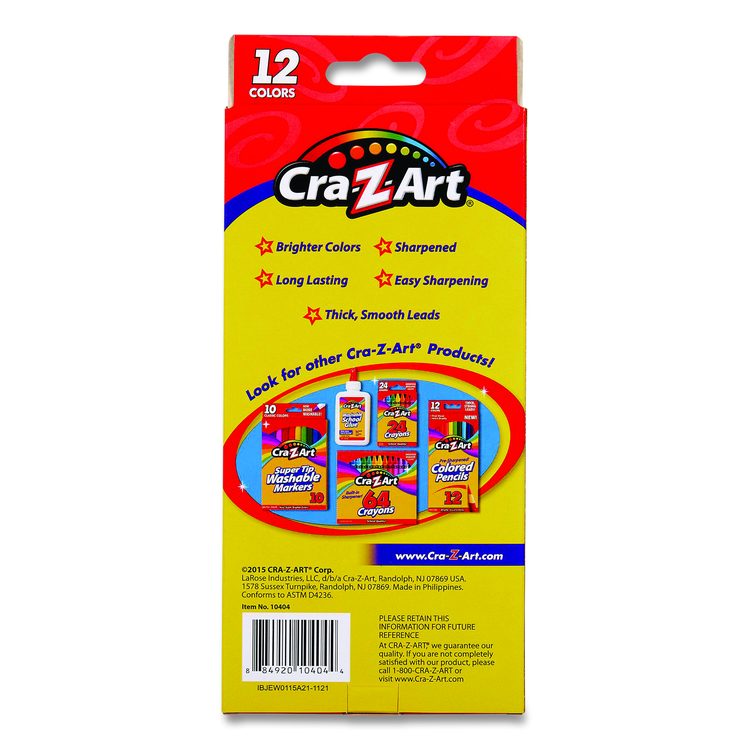 Colored Pencils, 12 Assorted Lead and Barrel Colors, 12/Set