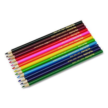 Colored Pencils, 12 Assorted Lead and Barrel Colors, 12/Set