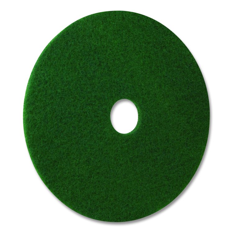 Scrubbing Pad, 12" Diameter, Green, 5/Carton