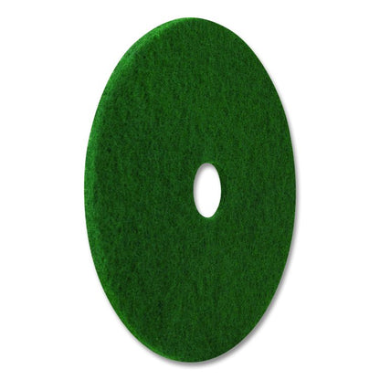 Scrubbing Pad, 12" Diameter, Green, 5/Carton