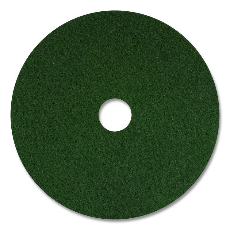 Scrubbing Pad, 12" Diameter, Green, 5/Carton
