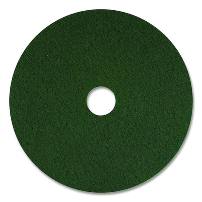 Scrubbing Pad, 12" Diameter, Green, 5/Carton