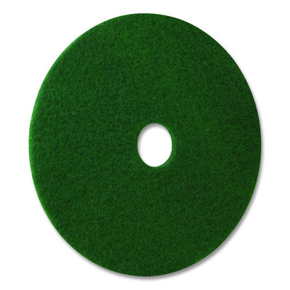 Scrubbing Pad, 16" Diameter, Green, 5/Carton