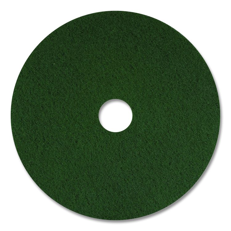 Scrubbing Pad, 16" Diameter, Green, 5/Carton