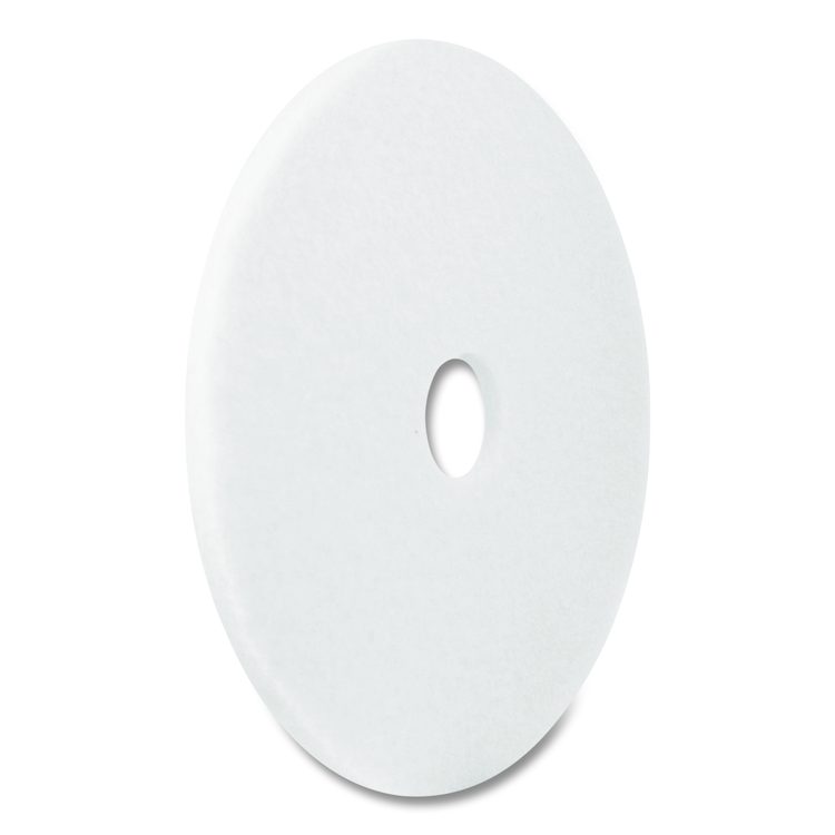 Polishing Pad, 18" Diameter, White, 5/Carton