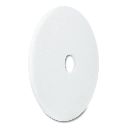 Polishing Pad, 18" Diameter, White, 5/Carton