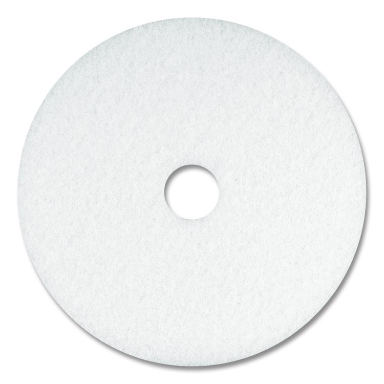 Polishing Pad, 18" Diameter, White, 5/Carton