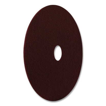 Stripping Pad, 20" Diameter, Burgundy, 5/Carton