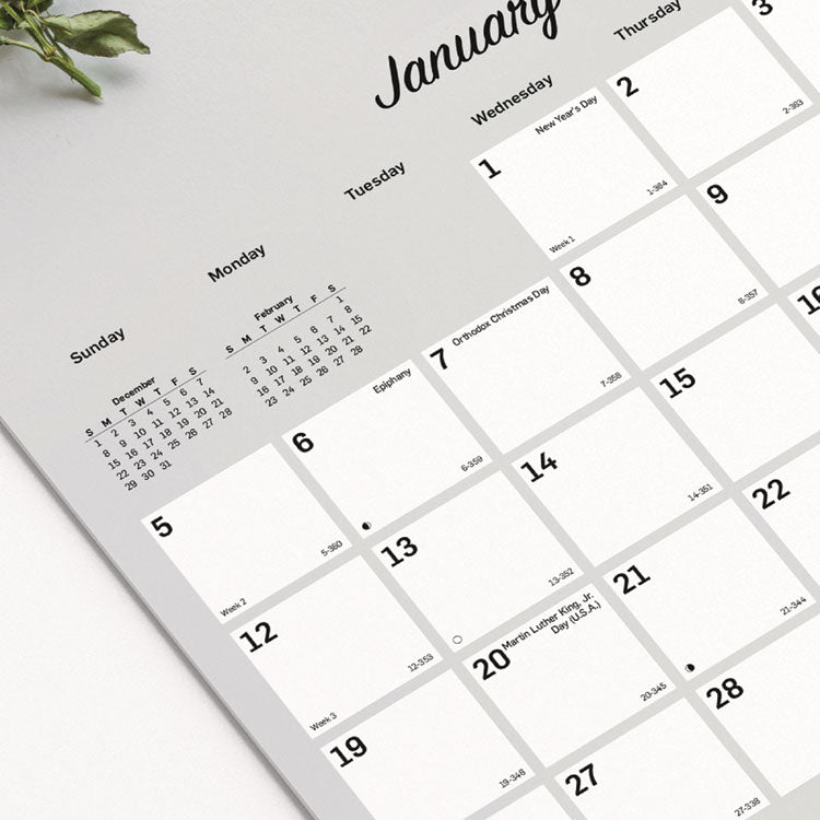 Romantic Wall Calendar, Floral Photography, 12 x 17, White/Multicolor Sheets, 12-Month (Jan to Dec): 2026