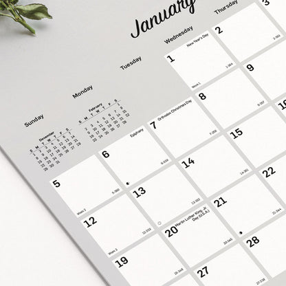 Romantic Wall Calendar, Floral Photography, 12 x 17, White/Multicolor Sheets, 12-Month (Jan to Dec): 2026