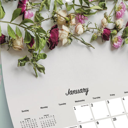 Romantic Wall Calendar, Floral Photography, 12 x 17, White/Multicolor Sheets, 12-Month (Jan to Dec): 2026