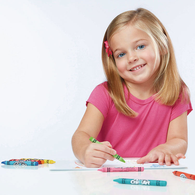 Washable Jumbo Crayons, Jumbo Size, 16 Assorted Colors, 16/Pack