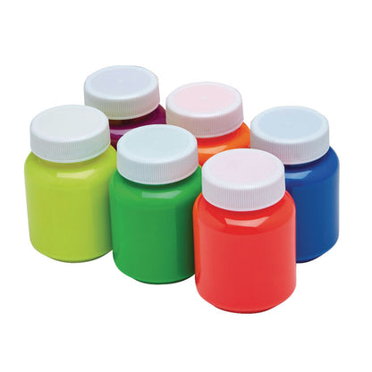 Neon Washable Kids' Paint, 6 Assorted Neon Colors, 2 oz Bottle, 6/Pack
