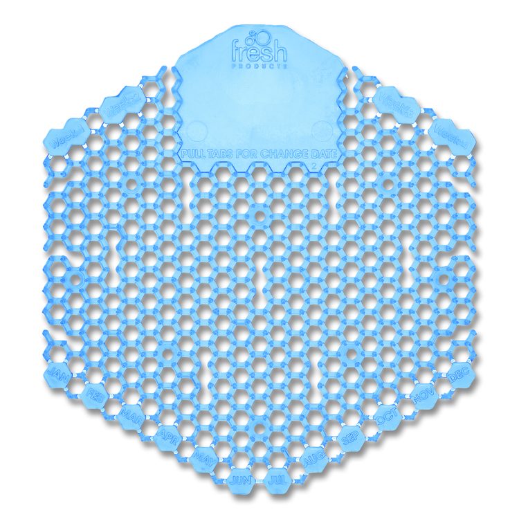 Wave 3D Urinal Deodorizer, Cotton Blossom Scent, Blue, 10/Box, 6 Boxes/Carton