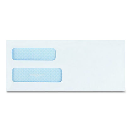Double Window Security-Tinted Check Envelope, #10, Commercial Flap, Gummed Closure, 4.13 x 9.5, White, 500/Box