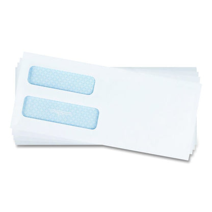 Double Window Security-Tinted Check Envelope, #10, Commercial Flap, Gummed Closure, 4.13 x 9.5, White, 500/Box