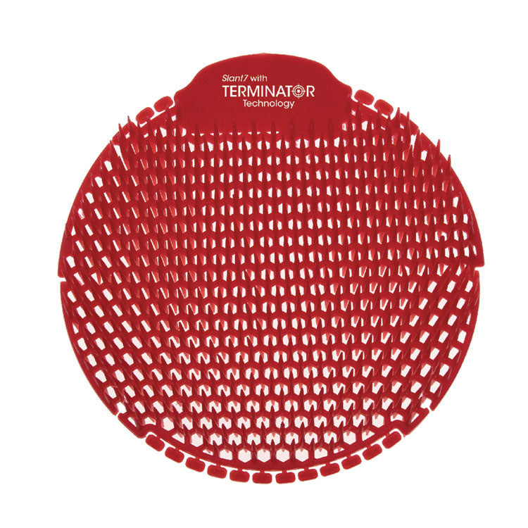 Slant7 with Terminator Urinal Screen, Forest Scent, Red, 30/Carton