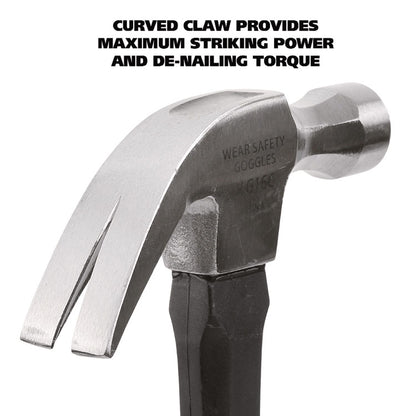 16 oz Claw Hammer with High-Visibility Orange Fiberglass Handle