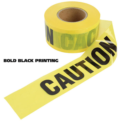 Caution Safety Tape, Non-Adhesive, 3" x 1,000 ft, Yellow