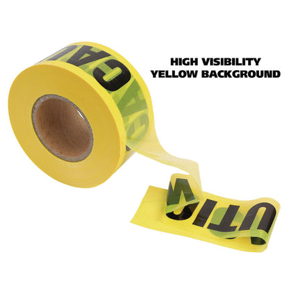 Caution Safety Tape, Non-Adhesive, 3" x 1,000 ft, Yellow