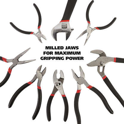 8-Piece Steel Pliers and Wrench Tool Set
