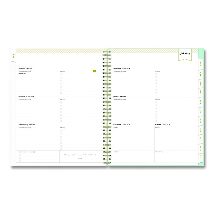 Day Designer Secret Garden Mint Frosted Weekly/Monthly Planner, Floral Artwork, 11 x 8.5, 12-Month (Jan to Dec): 2026