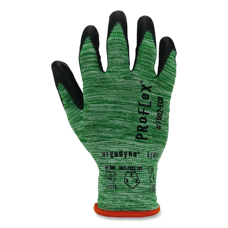 ProFlex 7002-ECO Recycled PU Coated Gloves, EN388: 3131, 8.25" Long, X-Large, Green, Pair