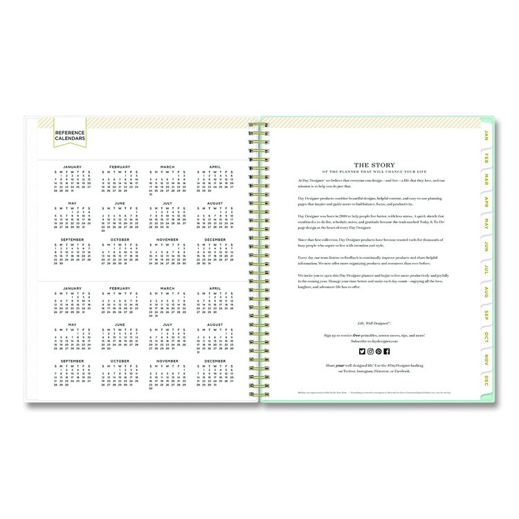 Day Designer Secret Garden Mint Frosted Weekly/Monthly Planner, Floral Artwork, 11 x 8.5, 12-Month (Jan to Dec): 2026