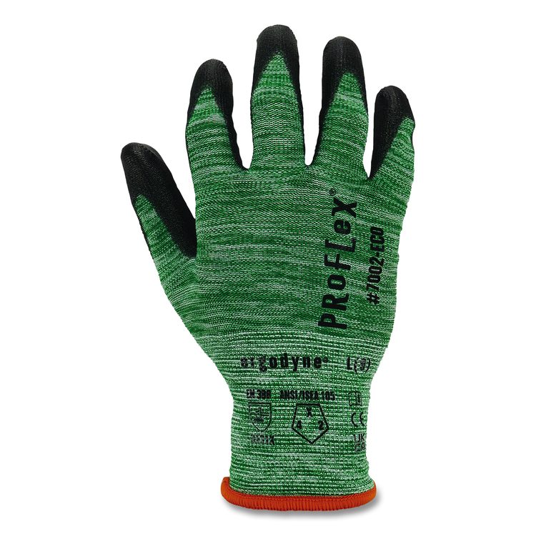 ProFlex 7002-ECO Recycled PU Coated Gloves, EN388: 3131, 8.5" Long, 2X-Large, Green, Pair