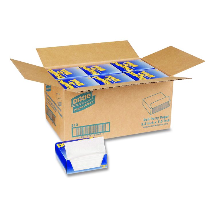 Dispens-A-Wax Waxed Deli Patty Paper, 5.5 x 5.5, 1,000/Box, 24 Boxes/Carton