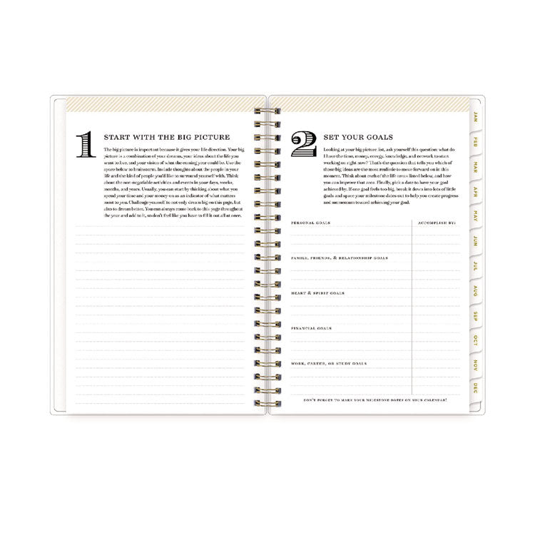 Day Designer Tile Weekly/Monthly Planner, Geometric Artwork, 8 x 5, Blue/White Cover, 12-Month (Jan to Dec): 2026