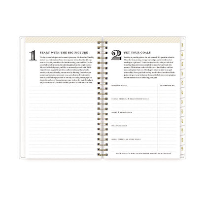 Day Designer Tile Weekly/Monthly Planner, Geometric Artwork, 8 x 5, Blue/White Cover, 12-Month (Jan to Dec): 2026