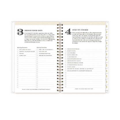 Day Designer Tile Weekly/Monthly Planner, Geometric Artwork, 8 x 5, Blue/White Cover, 12-Month (Jan to Dec): 2026