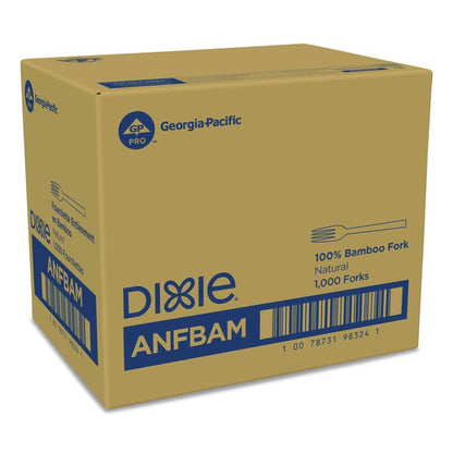 Bamboo Cutlery, Mediumweight Fork, Paper, Light Golden, 100/Pack, 10 Packs/Carton