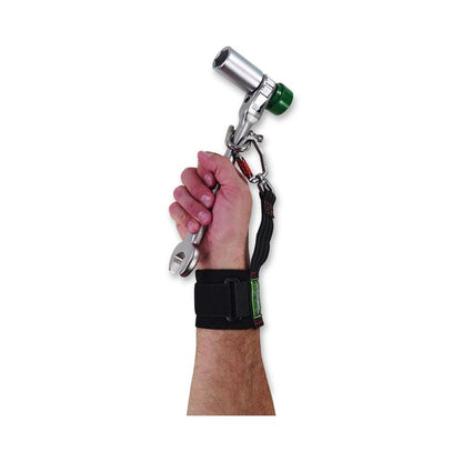 Squids 3122 Pull-On Wrist Tool Lanyard with Carabiner Anchor, 5 lb Max Working Capacity, 7" Long, Black