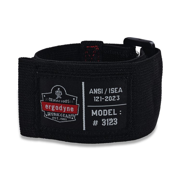 Squids 3123 Tool Wristband with D-Ring Anchor, 5 lb Max Working Capacity, 18" Long, Black