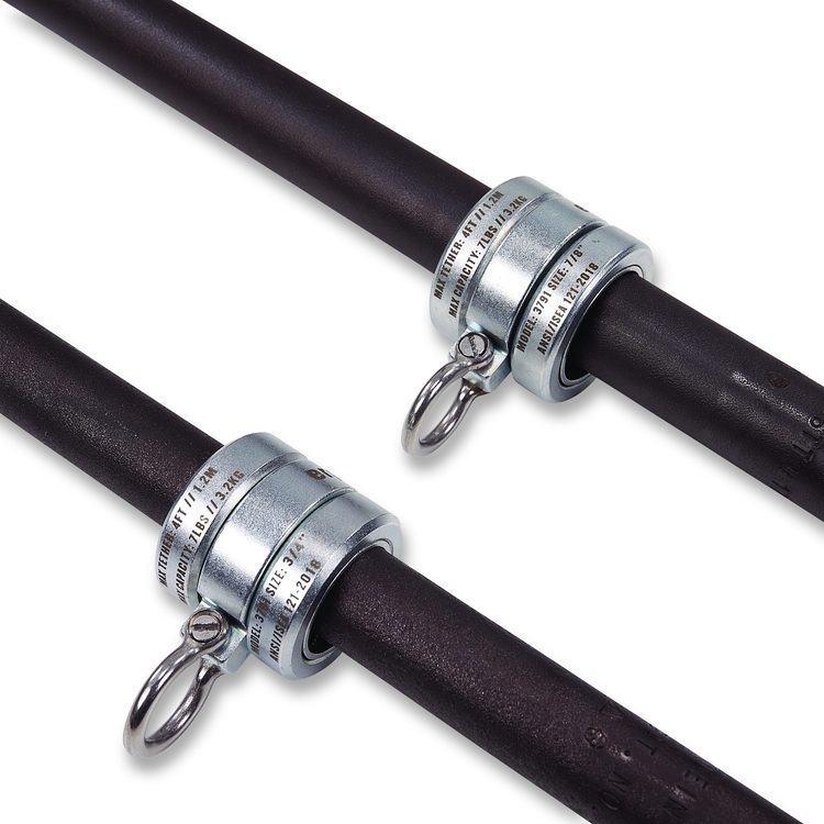 Squids 3791 Sleever/Connecting Bar Lock Collar with Tool Attachment Point, 7 lb Max Working Capacity, 0.75" Long, Silver